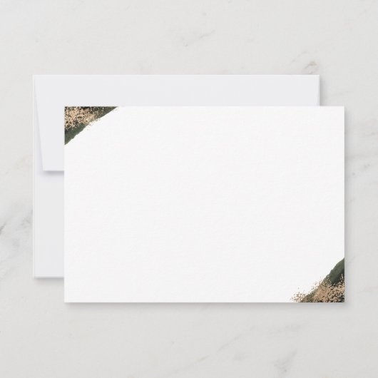 森の緑の黄金のブラシ写真の日付を保存 案内状 (裏面)