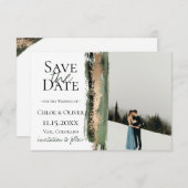 森の緑の黄金のブラシ写真の日付を保存 案内状 (正面/裏面)