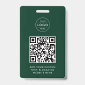 森の緑のQRコードカスタム企業ロゴ バッジ (正面)