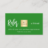 森の緑のqrコードビジネスロゴ紹介カード 割引カード (正面)