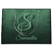 森の緑スタイリッシュの田パーソナライズされた園 ラージペーパーバッグ (正面)