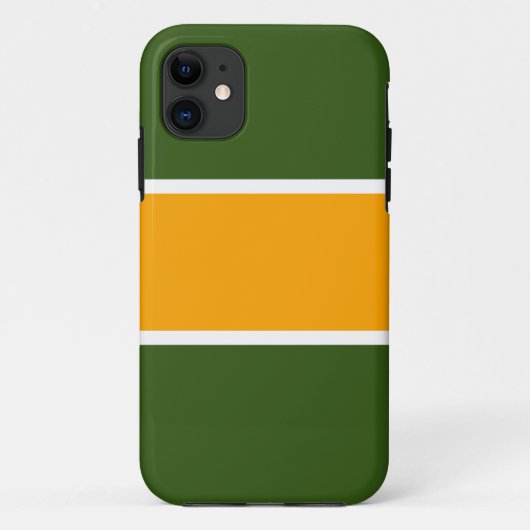 森の緑地にオレンジ白の太いストライプ Case-Mate iPhoneケース (裏面)