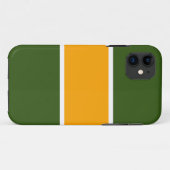 森の緑地にオレンジ白の太いストライプ Case-Mate iPhoneケース (裏面(横))