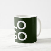森の緑色の背景にカスタムロゴまたは画像 コーヒーマグカップ (正面右)