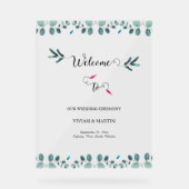 森の緑葉書道の結婚シンボルや象徴 アクリルサイン (正面)