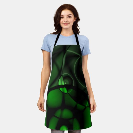 森の緑 エプロン (着用した状態)