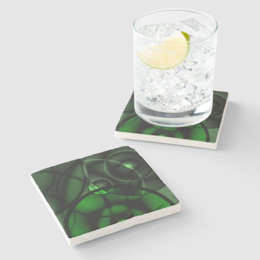 森の緑 ストーンコースター (横)