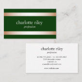 森の緑 |モダンバラ金ゴールドストライプスタイリッシュ 名刺 (正面/裏面)