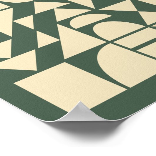 森の緑 |図形モダンのアート ポスター (角)