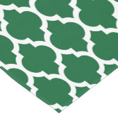 森の緑、白モロッコクローバーパターン#4 ショートテーブルランナー (コーナー)