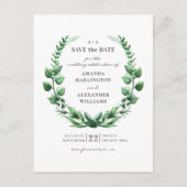 森の緑。緑の植物日付を保存 ポストカード (正面)