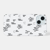 森の線画模様 iPhone 15ケース (裏面横)