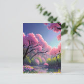 森の美しいの中の古代の川の恵み ポストカード (スタンド正面)