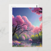 森の美しいの中の古代の川の恵み ポストカード (正面/裏面)