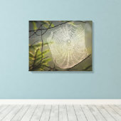 森の美しいクモの巣 キャンバスプリント (インサイチュ (ウッドフロア))