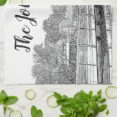 森の美しいスケッチ キッチンタオル (折り畳み)