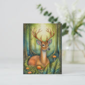 森の美しい鹿はがき ポストカード (スタンド正面)