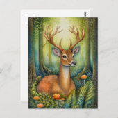 森の美しい鹿はがき ポストカード (正面/裏面)