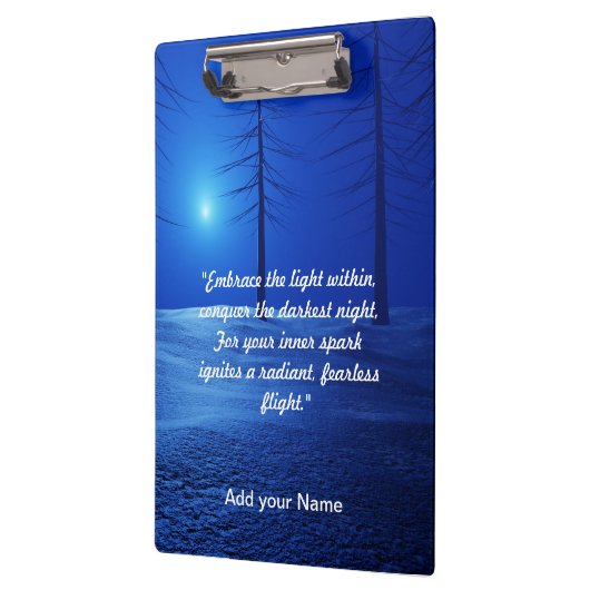 森の美的景観ダークブルーやる気を起こさせる クリップボード (左)