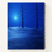 森の美的景観ダークブルーやる気を起こさせる ノートブック (裏面)