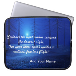 森の美的景観ダークブルーやる気を起こさせる ラップトップスリーブ