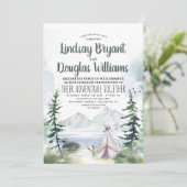 森の自然と山の冒険のウェディング 招待状 (スタンド正面)