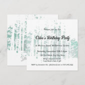 森の自然公園で誕生日パーティー 招待状 (正面/裏面)