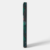 森の自然 – ダークグリーン iPhoneケース (左側面)