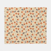 森の色葉のパターン フリースブランケット (正面(横))