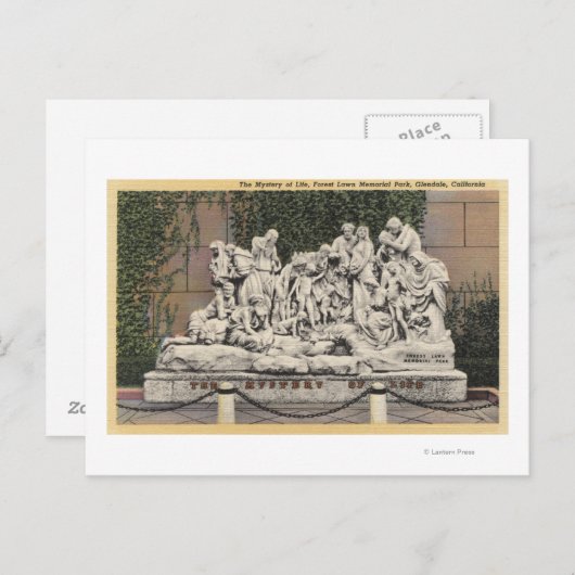 森の芝生の記念公園、生命の謎 ポストカード (正面/裏面)