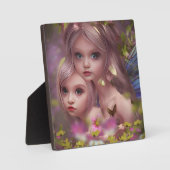 森の花の中の妖精の姉妹 フォトプラーク (正面)