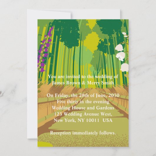 森の花の旅アダムとエバ結婚ズ 招待状 (裏面)