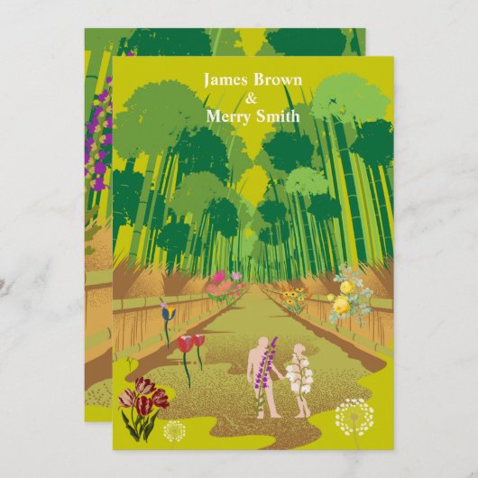 森の花の旅アダムとエバ結婚ズ 招待状 (正面/裏面)