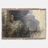 森の芸術で鹿鹿とシカ スローブランケット (正面)