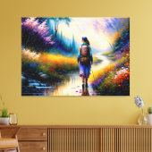 森の芸術作品の中を歩く キャンバスプリント (インサイチュ (リビング))