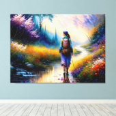 森の芸術作品の中を歩く キャンバスプリント (インサイチュ (ウッドフロア))