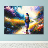 森の芸術作品の中を歩く キャンバスプリント (インサイチュ (ウッドフロア))