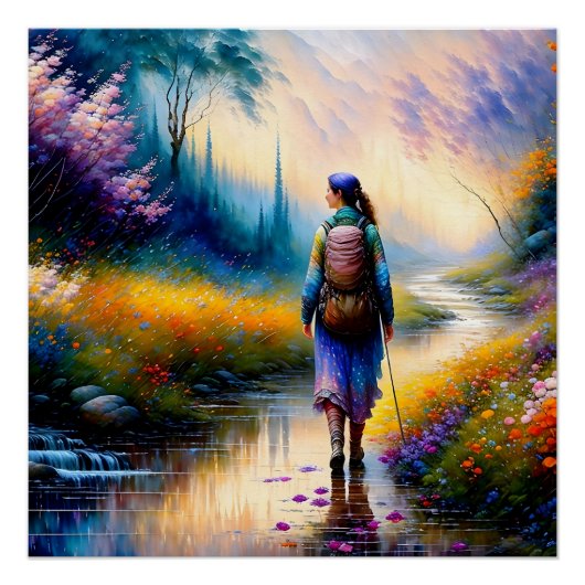 森の芸術作品の中を歩く ポスター (正面)