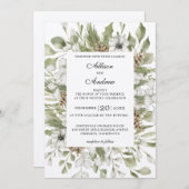 森の葉のウェディング招待状 招待状 (正面/裏面)