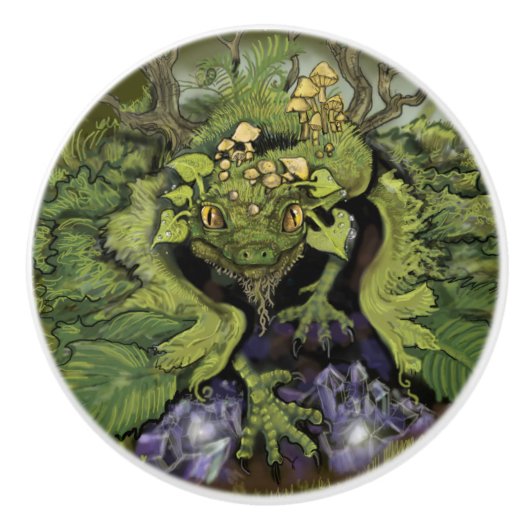 森の葉のドラゴン～ セラミックノブ (正面)