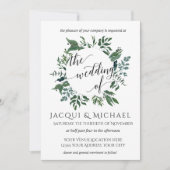 森の葉のリース ウェディング 招待状 (正面)
