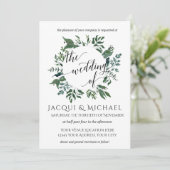 森の葉のリース ウェディング 招待状 (スタンド正面)