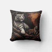 森の葉の中のベンガルトラ科 クッション (正面)