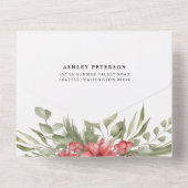 森の葉の冬すべての結婚式の招待 オールインワン招待状 (裏面)