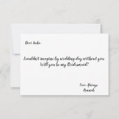 森の葉は私の花嫁の提案になる 招待状 (裏面)