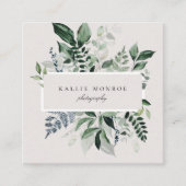 森の葉エレガントのフレーム スクエア名刺 (正面)