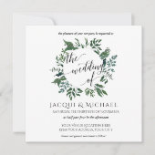 森の葉葉結婚の水の色 |正方形 招待状 (正面)