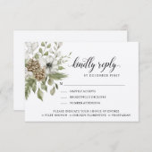 森の葉 |親切な返信 |食事のオプション 出欠カード (正面/裏面)