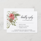 森の葉 |親切な返信 |食事のオプションRSVP 出欠カード (正面/裏面)