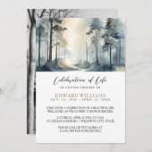 森の葬儀お祝いの写真 招待状 (正面/裏面)